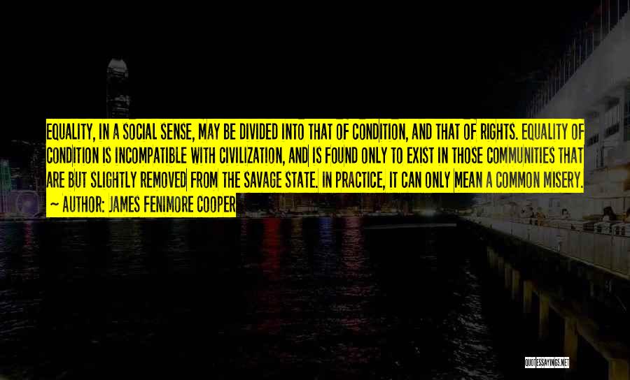 James Fenimore Cooper Quotes: Equality, In A Social Sense, May Be Divided Into That Of Condition, And That Of Rights. Equality Of Condition Is