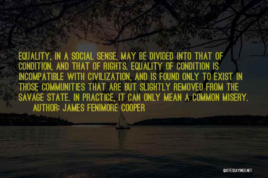 James Fenimore Cooper Quotes: Equality, In A Social Sense, May Be Divided Into That Of Condition, And That Of Rights. Equality Of Condition Is