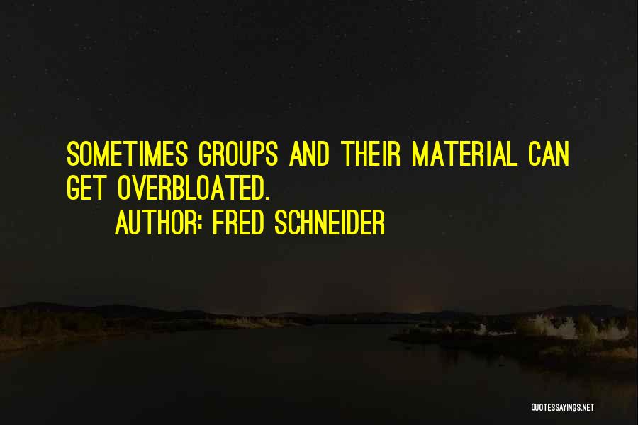 Fred Schneider Quotes: Sometimes Groups And Their Material Can Get Overbloated.