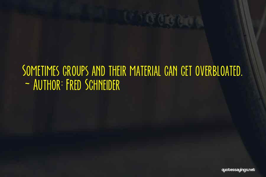 Fred Schneider Quotes: Sometimes Groups And Their Material Can Get Overbloated.