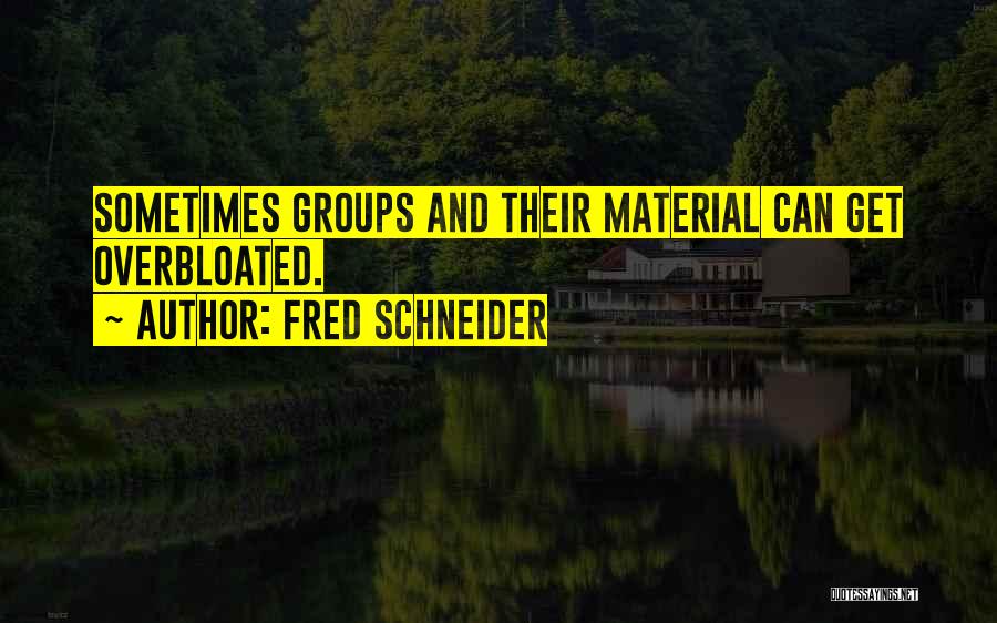 Fred Schneider Quotes: Sometimes Groups And Their Material Can Get Overbloated.