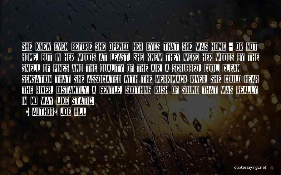 Joe Hill Quotes: She Knew Even Before She Opened Her Eyes That She Was Home - Or Not Home, But In Her Woods