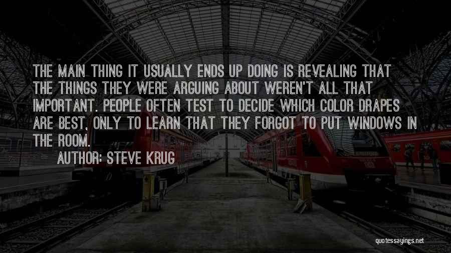 Steve Krug Quotes: The Main Thing It Usually Ends Up Doing Is Revealing That The Things They Were Arguing About Weren't All That