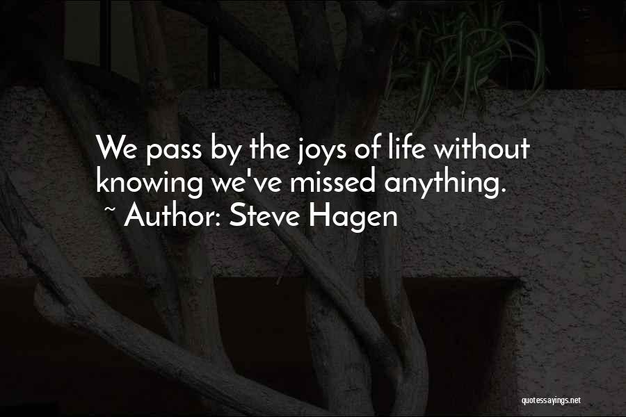 Steve Hagen Quotes: We Pass By The Joys Of Life Without Knowing We've Missed Anything.