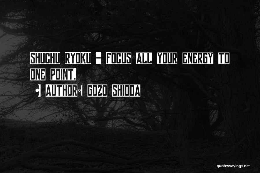 Gozo Shioda Quotes: Shuchu Ryoku - Focus All Your Energy To One Point.