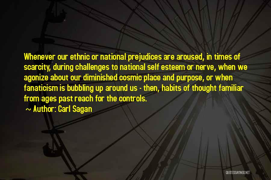 Carl Sagan Quotes: Whenever Our Ethnic Or National Prejudices Are Aroused, In Times Of Scarcity, During Challenges To National Self Esteem Or Nerve,