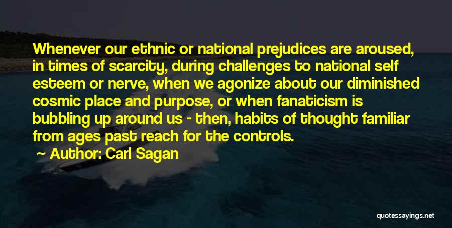 Carl Sagan Quotes: Whenever Our Ethnic Or National Prejudices Are Aroused, In Times Of Scarcity, During Challenges To National Self Esteem Or Nerve,