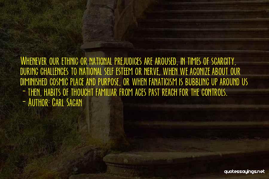 Carl Sagan Quotes: Whenever Our Ethnic Or National Prejudices Are Aroused, In Times Of Scarcity, During Challenges To National Self Esteem Or Nerve,