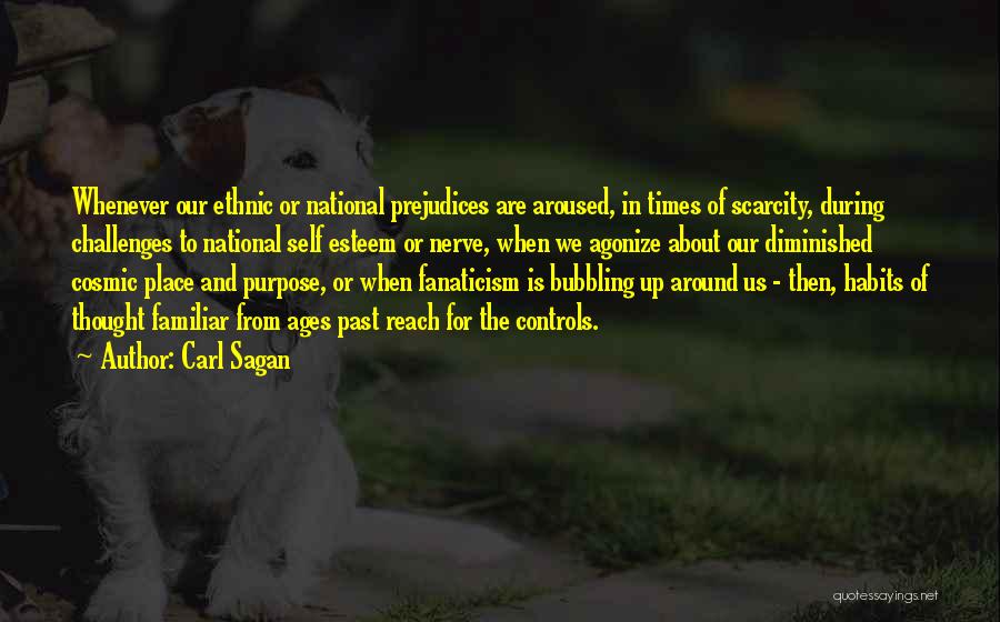 Carl Sagan Quotes: Whenever Our Ethnic Or National Prejudices Are Aroused, In Times Of Scarcity, During Challenges To National Self Esteem Or Nerve,