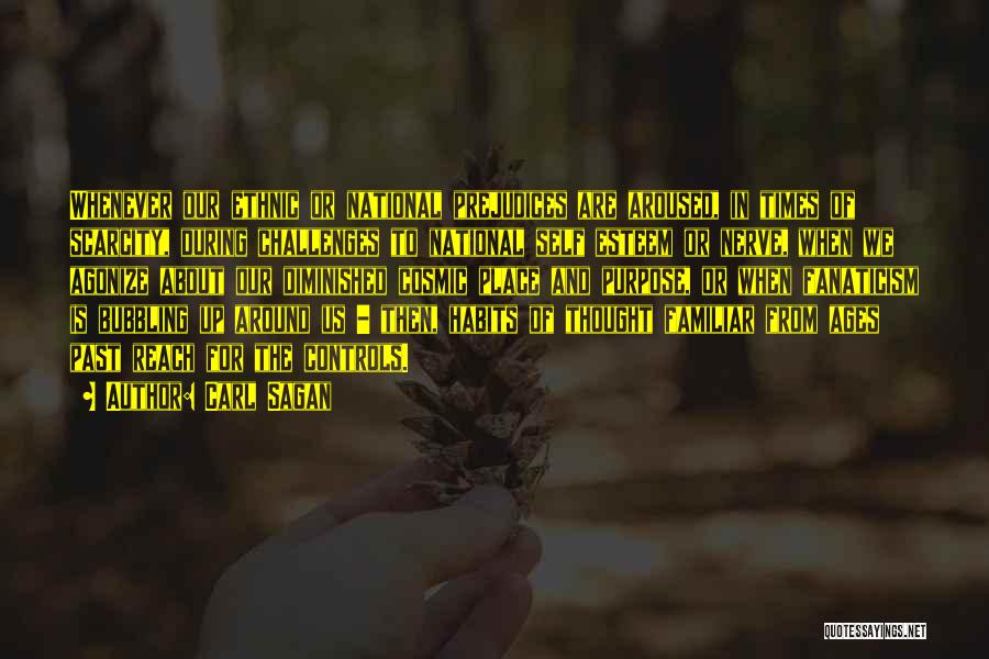 Carl Sagan Quotes: Whenever Our Ethnic Or National Prejudices Are Aroused, In Times Of Scarcity, During Challenges To National Self Esteem Or Nerve,