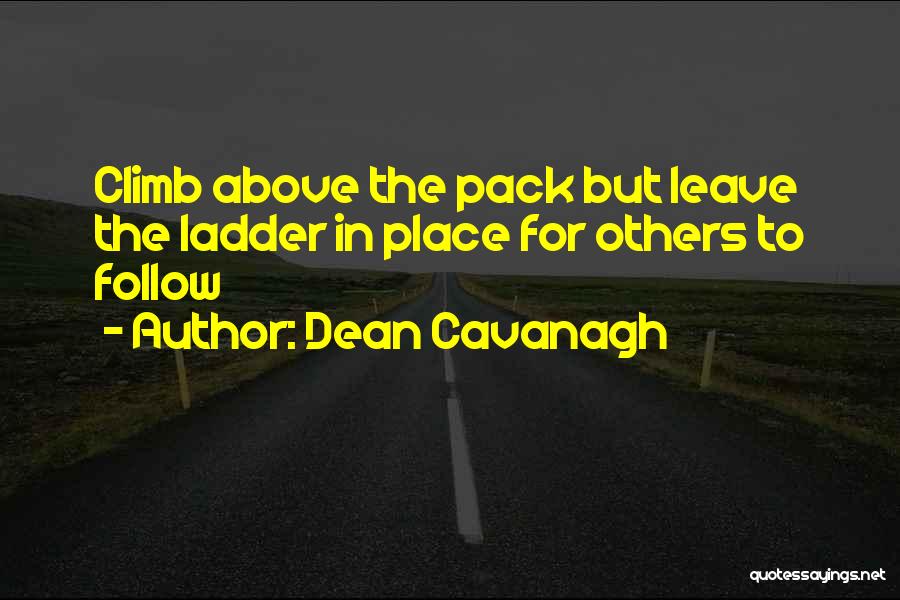 Dean Cavanagh Quotes: Climb Above The Pack But Leave The Ladder In Place For Others To Follow