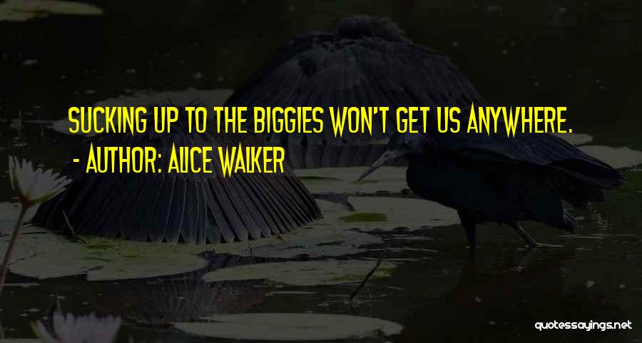 Alice Walker Quotes: Sucking Up To The Biggies Won't Get Us Anywhere.