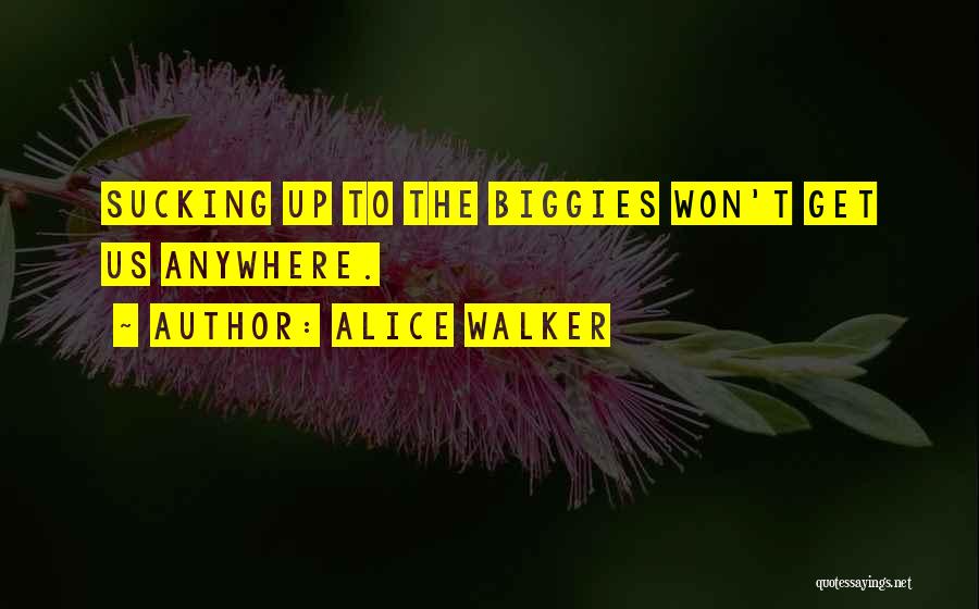 Alice Walker Quotes: Sucking Up To The Biggies Won't Get Us Anywhere.