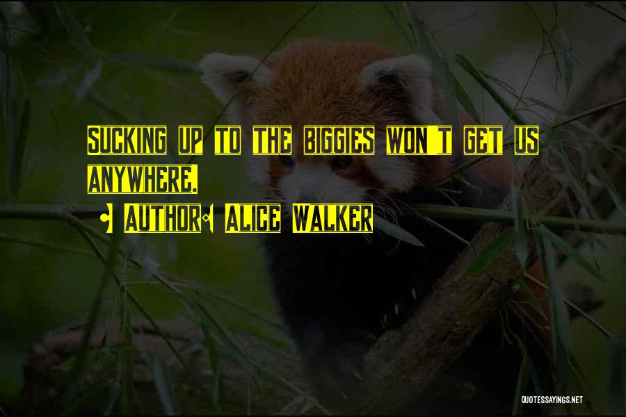 Alice Walker Quotes: Sucking Up To The Biggies Won't Get Us Anywhere.