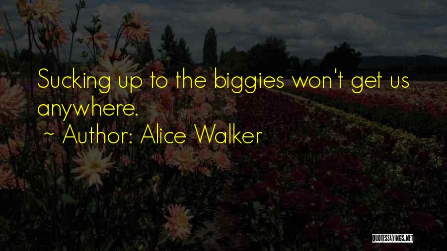 Alice Walker Quotes: Sucking Up To The Biggies Won't Get Us Anywhere.