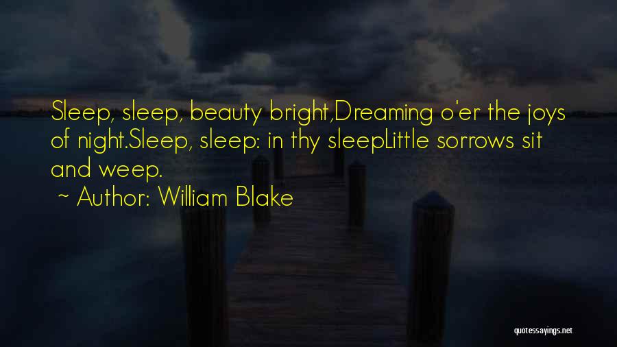 William Blake Quotes: Sleep, Sleep, Beauty Bright,dreaming O'er The Joys Of Night.sleep, Sleep: In Thy Sleeplittle Sorrows Sit And Weep.