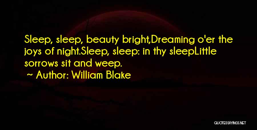 William Blake Quotes: Sleep, Sleep, Beauty Bright,dreaming O'er The Joys Of Night.sleep, Sleep: In Thy Sleeplittle Sorrows Sit And Weep.