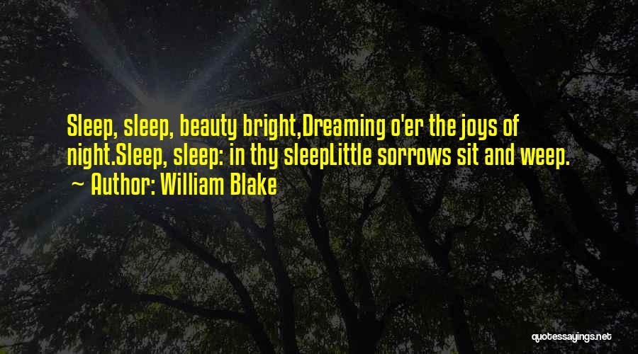 William Blake Quotes: Sleep, Sleep, Beauty Bright,dreaming O'er The Joys Of Night.sleep, Sleep: In Thy Sleeplittle Sorrows Sit And Weep.