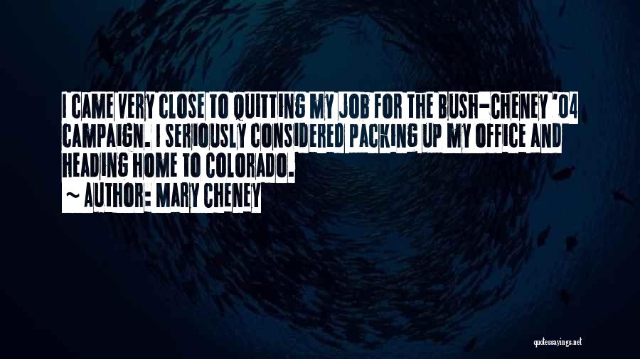 Mary Cheney Quotes: I Came Very Close To Quitting My Job For The Bush-cheney '04 Campaign. I Seriously Considered Packing Up My Office