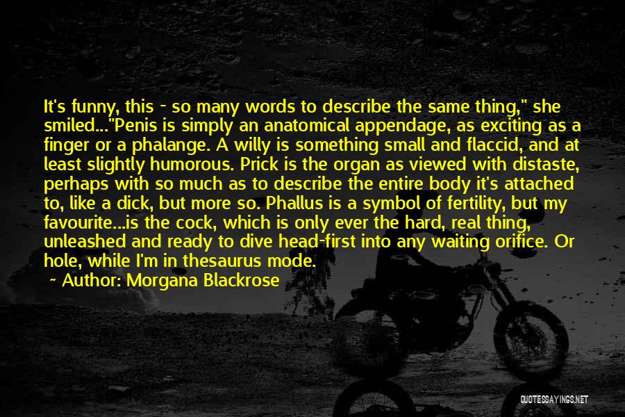 Morgana Blackrose Quotes: It's Funny, This - So Many Words To Describe The Same Thing, She Smiled...penis Is Simply An Anatomical Appendage, As