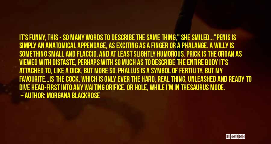 Morgana Blackrose Quotes: It's Funny, This - So Many Words To Describe The Same Thing, She Smiled...penis Is Simply An Anatomical Appendage, As