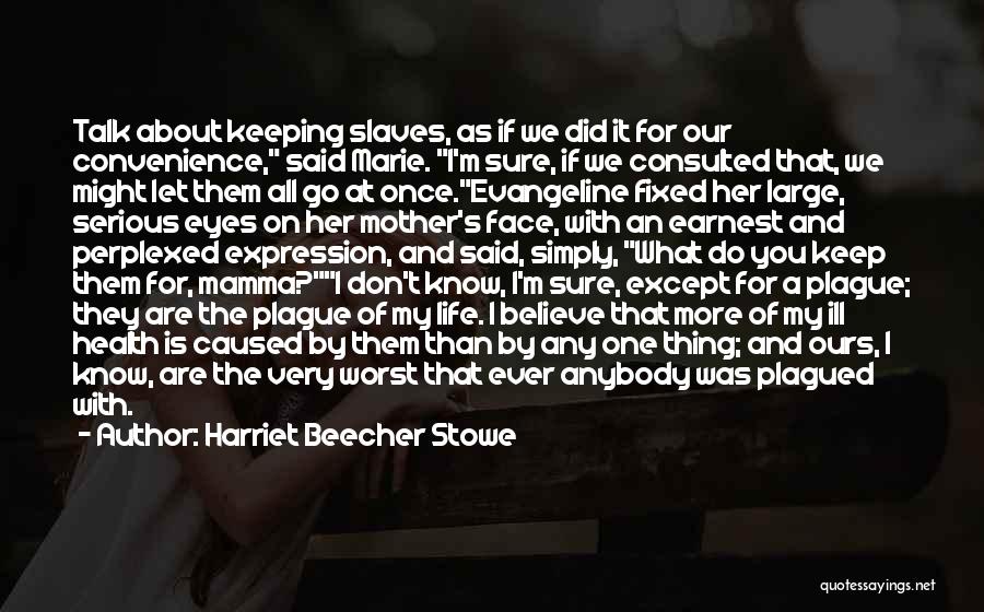 Harriet Beecher Stowe Quotes: Talk About Keeping Slaves, As If We Did It For Our Convenience, Said Marie. I'm Sure, If We Consulted That,