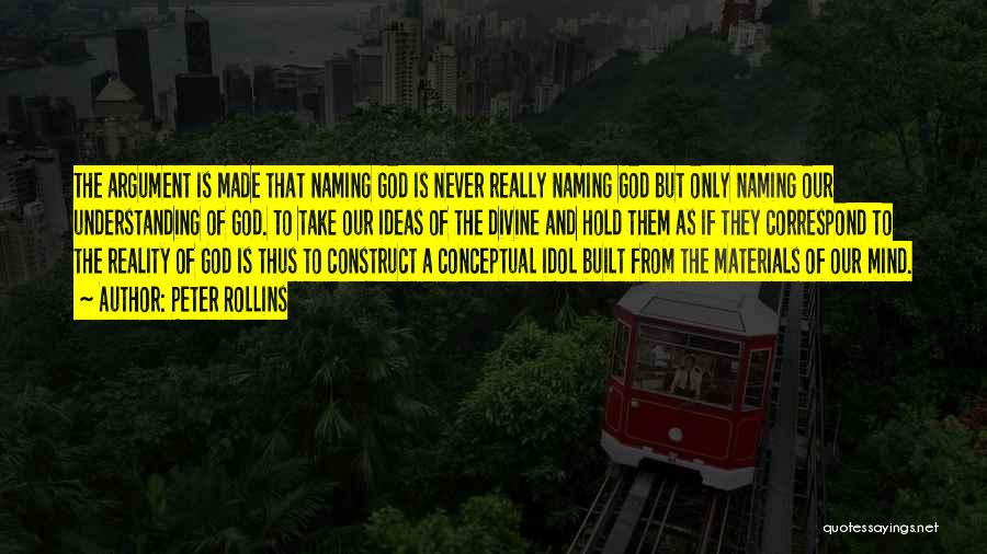 Peter Rollins Quotes: The Argument Is Made That Naming God Is Never Really Naming God But Only Naming Our Understanding Of God. To