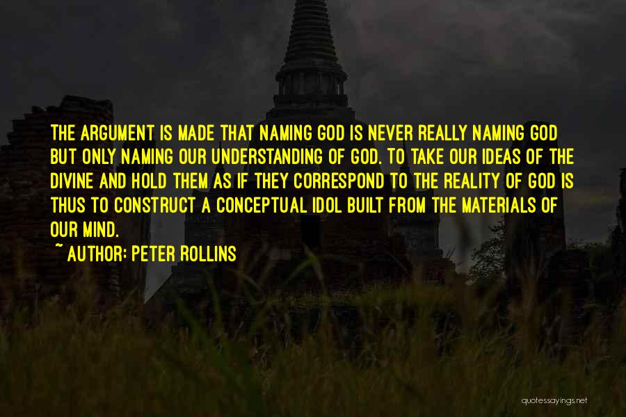 Peter Rollins Quotes: The Argument Is Made That Naming God Is Never Really Naming God But Only Naming Our Understanding Of God. To