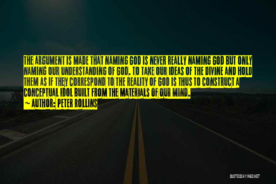 Peter Rollins Quotes: The Argument Is Made That Naming God Is Never Really Naming God But Only Naming Our Understanding Of God. To