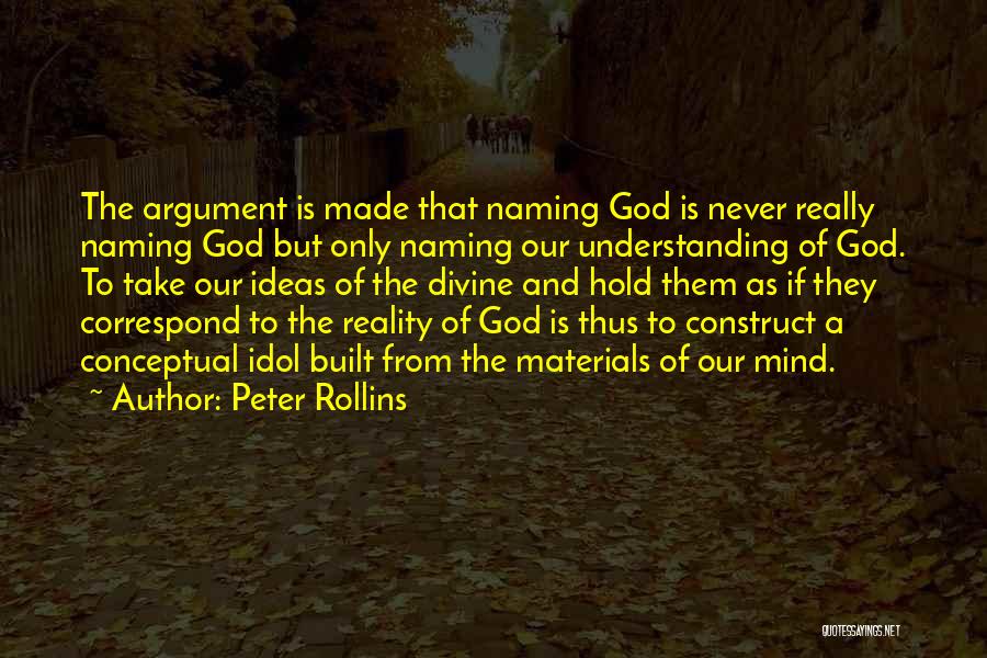 Peter Rollins Quotes: The Argument Is Made That Naming God Is Never Really Naming God But Only Naming Our Understanding Of God. To