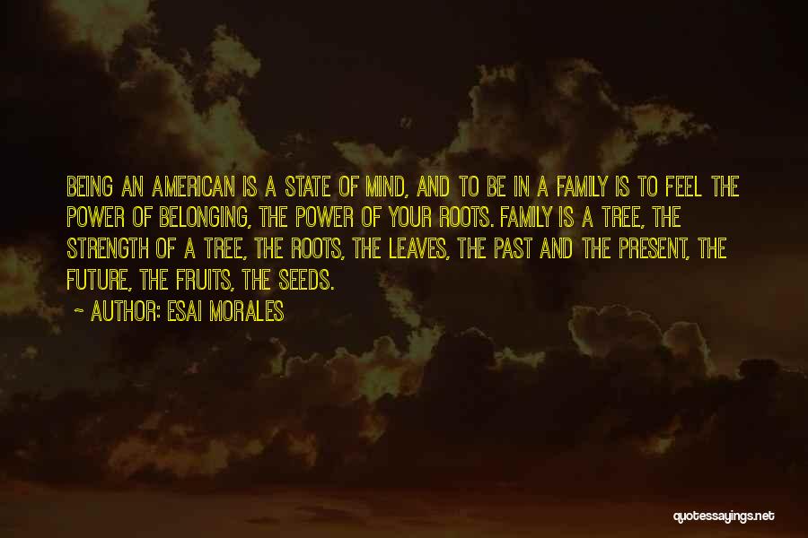 Esai Morales Quotes: Being An American Is A State Of Mind, And To Be In A Family Is To Feel The Power Of