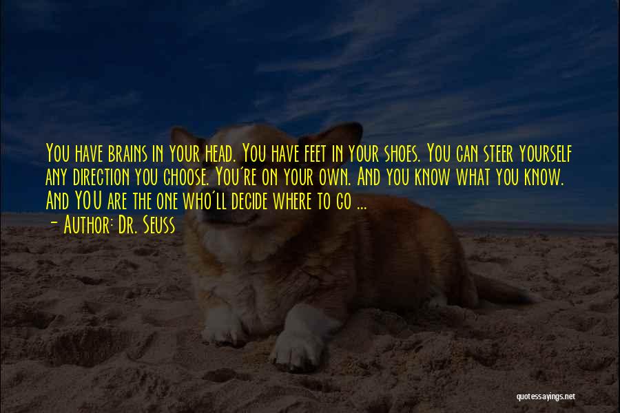 Dr. Seuss Quotes: You Have Brains In Your Head. You Have Feet In Your Shoes. You Can Steer Yourself Any Direction You Choose.