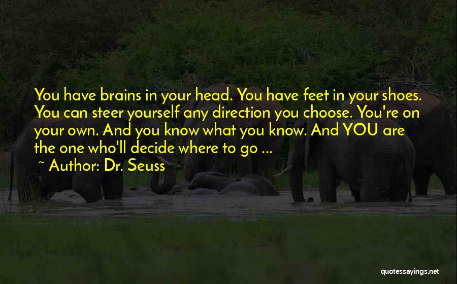 Dr. Seuss Quotes: You Have Brains In Your Head. You Have Feet In Your Shoes. You Can Steer Yourself Any Direction You Choose.