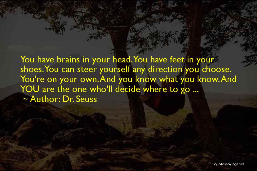 Dr. Seuss Quotes: You Have Brains In Your Head. You Have Feet In Your Shoes. You Can Steer Yourself Any Direction You Choose.