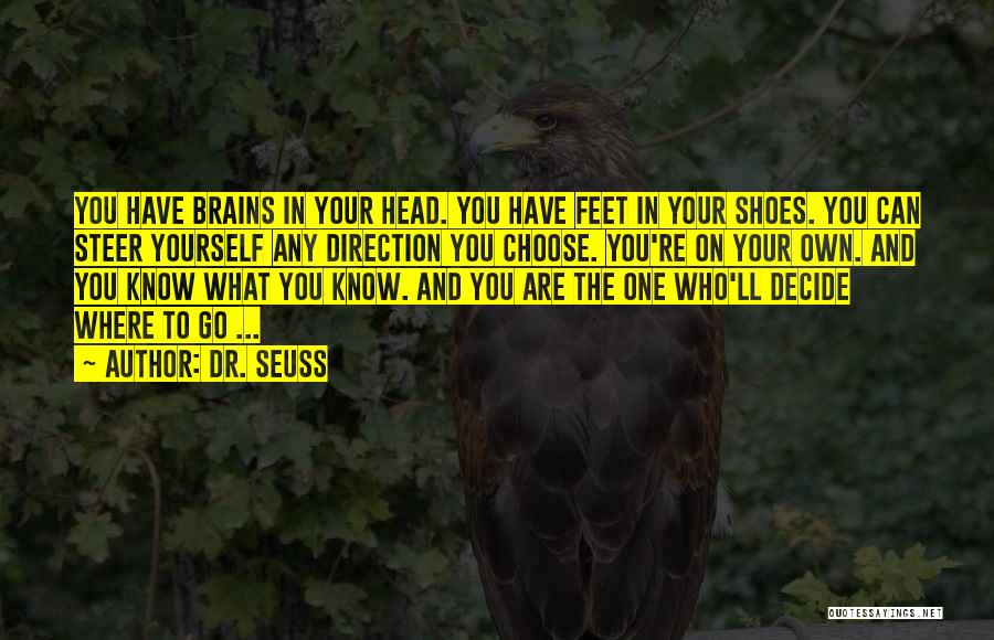 Dr. Seuss Quotes: You Have Brains In Your Head. You Have Feet In Your Shoes. You Can Steer Yourself Any Direction You Choose.