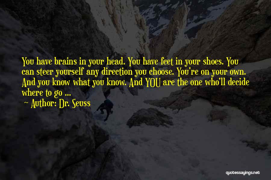 Dr. Seuss Quotes: You Have Brains In Your Head. You Have Feet In Your Shoes. You Can Steer Yourself Any Direction You Choose.