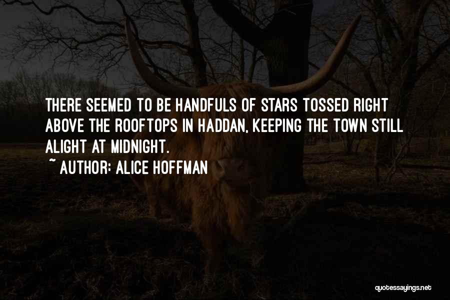 Alice Hoffman Quotes: There Seemed To Be Handfuls Of Stars Tossed Right Above The Rooftops In Haddan, Keeping The Town Still Alight At