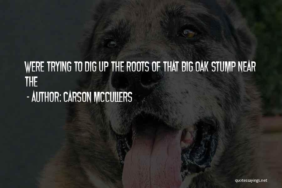 Carson McCullers Quotes: Were Trying To Dig Up The Roots Of That Big Oak Stump Near The