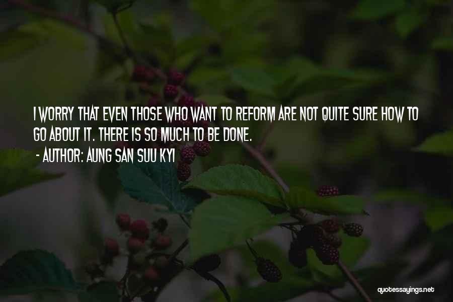 Aung San Suu Kyi Quotes: I Worry That Even Those Who Want To Reform Are Not Quite Sure How To Go About It. There Is