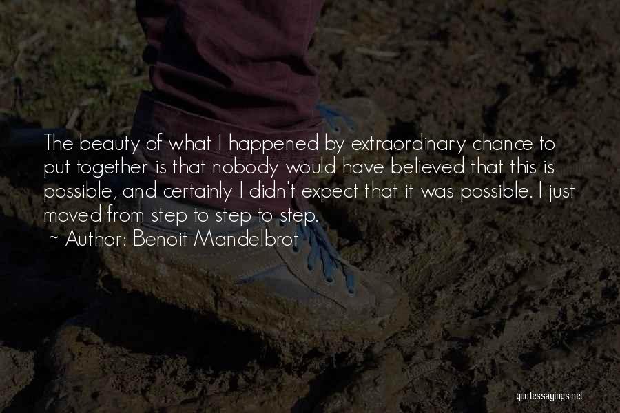 Benoit Mandelbrot Quotes: The Beauty Of What I Happened By Extraordinary Chance To Put Together Is That Nobody Would Have Believed That This