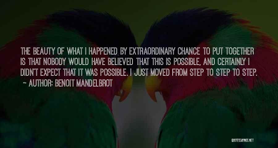 Benoit Mandelbrot Quotes: The Beauty Of What I Happened By Extraordinary Chance To Put Together Is That Nobody Would Have Believed That This