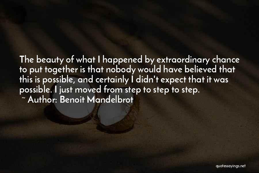 Benoit Mandelbrot Quotes: The Beauty Of What I Happened By Extraordinary Chance To Put Together Is That Nobody Would Have Believed That This