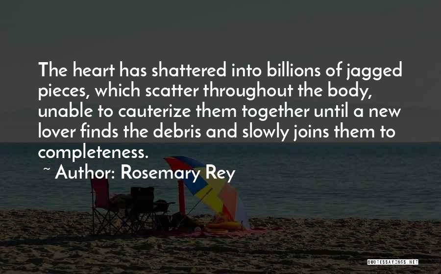 Rosemary Rey Quotes: The Heart Has Shattered Into Billions Of Jagged Pieces, Which Scatter Throughout The Body, Unable To Cauterize Them Together Until