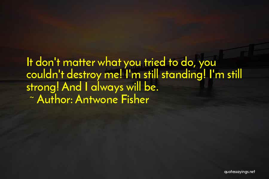 Antwone Fisher Quotes: It Don't Matter What You Tried To Do, You Couldn't Destroy Me! I'm Still Standing! I'm Still Strong! And I