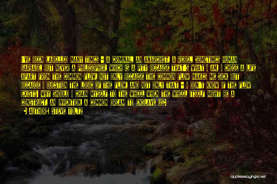 Steve Toltz Quotes: I've Been Labelled Many Times - A Criminal, An Anarchist, A Rebel, Sometimes Human Garbage, But Never A Philosopher, Which