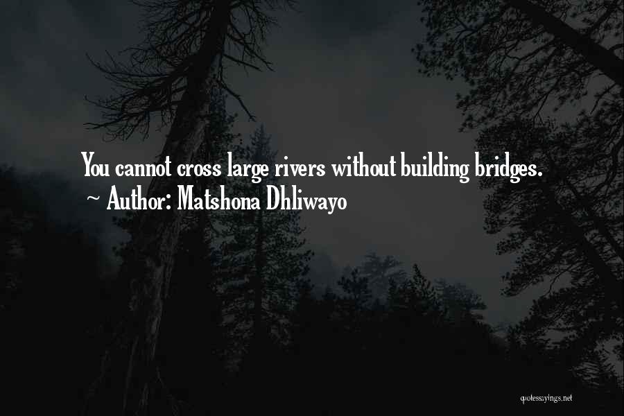 Matshona Dhliwayo Quotes: You Cannot Cross Large Rivers Without Building Bridges.