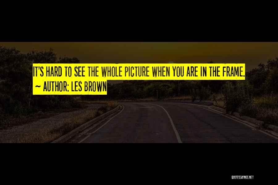 Les Brown Quotes: It's Hard To See The Whole Picture When You Are In The Frame.