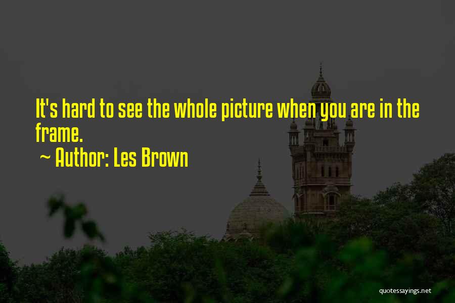 Les Brown Quotes: It's Hard To See The Whole Picture When You Are In The Frame.
