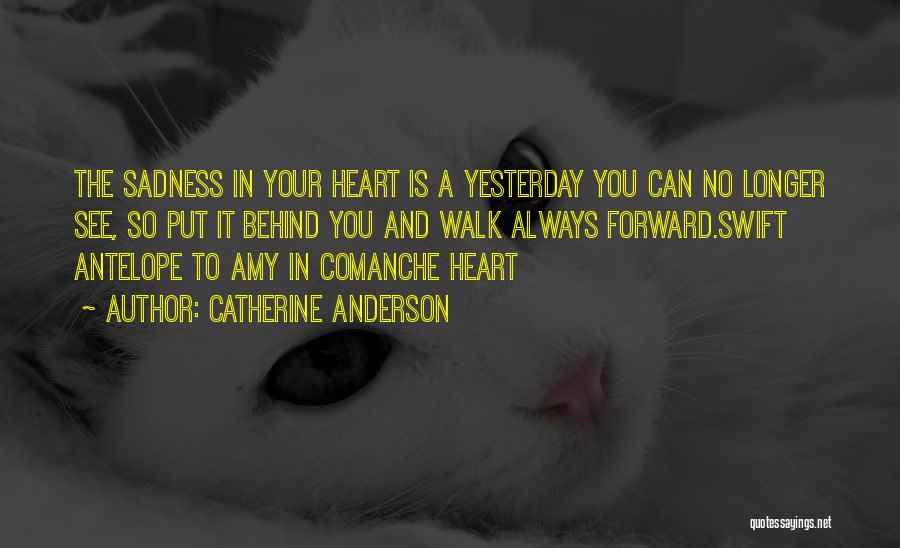 Catherine Anderson Quotes: The Sadness In Your Heart Is A Yesterday You Can No Longer See, So Put It Behind You And Walk