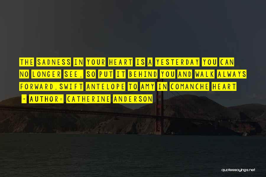 Catherine Anderson Quotes: The Sadness In Your Heart Is A Yesterday You Can No Longer See, So Put It Behind You And Walk